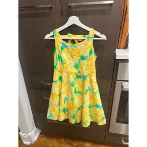 Lilly Pulitzer First Impressions Sun Glow Yellow Dress girls 14